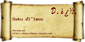 Daku Álmos névjegykártya